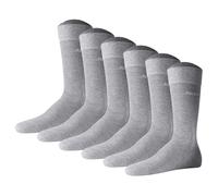 Joop! Unisex Socken, 6er Pack - Premium Essential Organic Cotton Socks, Logo, einfarbig Hellgrau meliert 43-46