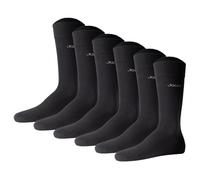 Joop! Unisex Socken, 6er Pack - Premium Essential Organic Cotton Socks, Logo, einfarbig Schwarz 35-38