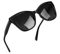 Joopin Acetat Sonnenbrille Damen Cateye Schwarz Modische und Polarisierte 90er Katzenauge Brille Chunky TR90 UV400-Schutz Cosplay Party zum Fahren (Schwarz)