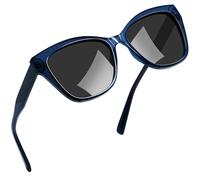 Joopin Acetat Sonnenbrille Damen Katzenauge Modische 90er Polarisiert Sonnenbrille UV400-Schutz TR90 Cosplay Chunky Party Brille Cat-Eye zum Fahren und Reisen (Hellblau Schwarz)