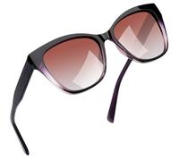 Joopin Cat-Eye Acetat Sonnenbrille Damen Polarisiert Modische UV-Schutz TR90 Cosplay Chunky Party Katzenauge Brille zum Fahren und Reisen (Lila Braun)