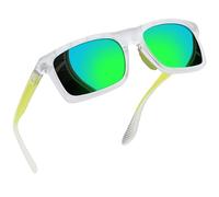 Joopin Polarisierte Rechteckige Sonnenbrille Herren Verspiegelte Grüne und Retro Sonnenbrille Damen Unisex UV400 Vintage Brillen (Spiegele Grün)