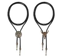 JOOTUEPO Set Bolo Tie Western Krawatten, 2 Set 55cm Cowboy Kostüm Herren Ties, Bolo Krawatte, Vintage/Western Cowboy, für Cowboy Kostüme/Western Outfits/Cowboy Hemden/Westen/Cowboy Zubehör für Partys