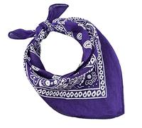 JOPHY & CO. Halstuch aus 100% Baumwolle, 3/5/10 Stück, für Damen, Herren, Kinder, Unisex, Unisex, unikal und/oder paisleygemustert COD A644, Violett, Set 3 Stück