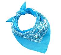 JOPHY & CO. Set von 3, 5, 10 Bandanas 100% Baumwolle für Damen, Herren, Kinder, einfarbig und/oder mit Paisley-Muster, Art.Nr.A644, türkis, Set 10 pz