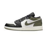 Jordan 1 Low Big Kid's (GS), Black/White-medium Olive, 4.5 Big Kid