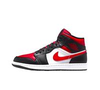 Jordan 1 Mid Black Fire Red GS 554725 079, Schwarz und Rot., 39 EU