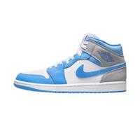Jordan 1 Mid DX9276-100 Herren-Sneaker, Weiß/Blau (University Blue), Größe EU 42, Weiß/Uni Blau, 42.5 EU