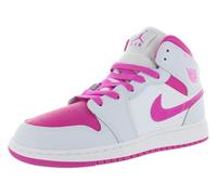 Jordan 1 Mid - Schwarz, Zementgrau, Feuerrot, Weiß, Iris Whisper/Fire Pink-White, 7 Big Kid