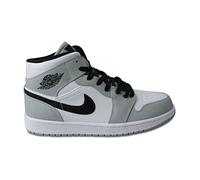 Jordan Air 1 Mid Herren Sneaker EU 42,5 - US 9, Helles Rauchgrau Schwarz Weiß, 42 1/3 EU