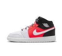 Jordan Air 1 Mid SE (GS) Unisex Kinder Schwarz/Weiß/Orange FB4417-016, Weiß, 39 EU