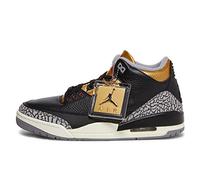 Jordan Air 3 Retro (Kleinkind/kleines Kind), Schwarz/Feuerrot/Metallic-Gold/Zementgrau, 41 EU