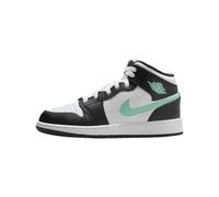 Jordan Big Kids Air 1 Mid (GS), White/Green Glow-Black, 4.5 Big Kid