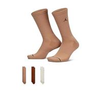 Jordan Everyday Crew-Socken in Brauntönen, mehrfarbig, 3 Paar - Größe L, Braun, Large