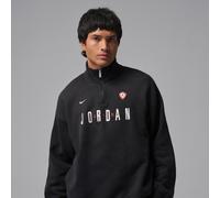 Jordan Flight Graphic 1/2 Zip Fleece Top - Herren, Schwarz - M