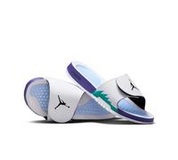Jordan Hydro V Retro Herren Slides (555501-103, White/Black/New Emerald/Grape Ice), Weiß/Schwarz/New Emerald/Grape Ice, 46 EU