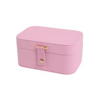 JORDAN&JUDY Schmuckbox mit mehreren Ebenen. Kleine Ohrringbox, Ring-Aufbewahrungsbox, Halskettenbox, Schmuck-Etui - 2 Ebenen, Pink