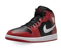Jordan Men's 1 Mid Black/White-Gym Red (DQ8426 061), Schwarz/Gym Rot/Weiß, 42.5 EU