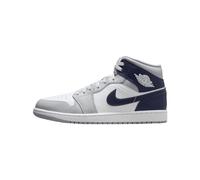 Jordan Men's 1 Mid White/Midnight Navy-Wolf Grey (DQ8426 104), White/Midnight Navy-wolf Grey, 44 EU