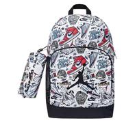 Jordan Unisex Rucksack mit Federmäppchen, hellblauer Grafikdruck, Weiss/opulenter Garten, Standard, Sportlich