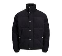 Steppjacke JACK & JONES "JORGREENE CORDUROY PUFFER JACKET", Herren, Gr. XS, schwarz, Web, Obermaterial: 100% Polyester, unifarben, regular fit, Rippbündchen, Jacken Steppjacke (24969351-XS) schwarz