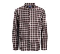JACK&JONES - JORJOSHUA FLANNEL CHECK SHIRT LS LN deep mahogany - Gr. - XL