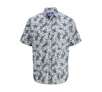 Wide Fit Hawaii-hemd S Blau