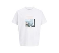 Jack & Jones Herren T-shirt Mann Jornorrebro Photo Tee Ss Crew Neck Ln Weiß S