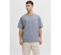 Kurzarmshirt JACK & JONES "JORNORREBRO TYPO TEE SS CREW NECK NOOS", Herren, Gr. L, tradewinds print:ss 26, Jersey, Obermaterial: 100% Baumwolle, bedruckt, relaxed fit normal, Rundhals, Shirts, Baumwol