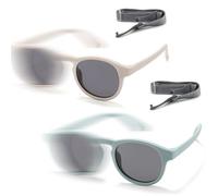 Jortmrd 2 Stück Sonnenbrille Baby, UV400 Schutz Sonnenbrille Kinder, Baby Sonnenbrille mit Riemen, Polarisierte Kindersonnenbrille für 6 Monate - 3 Jahre, Jungen Mädchen
