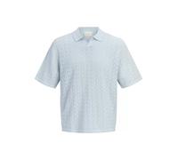 JACK&JONES - JORTYLER KNIT SS SPLIT NECK POLO SN Cashmere Blue - Gr. - L