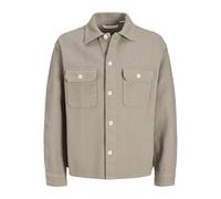Jack & Jones Regular Fit Hemdjacke mit Strukturmuster Modell 'Upstate' in Khaki, Größe L