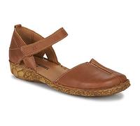 Riemchenballerina JOSEF SEIBEL "ROSALIE 42", Damen, Gr. 37, braun (cognac, uni), Leder, Schuhe Riemchenballerina, Sandale, Spangenschuh, Komfortschuh mit Klettverschluss (20502123-37) cognac, uni