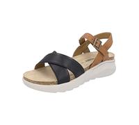 Josef Seibel Damen Riemchensandalen Celine 03,Weite G (Normal),flach,Sommerschuhe,Freizeitschuhe,offene Schuhe,schwarz-Kombi,37 EU