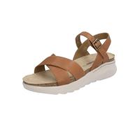 Josef Seibel Damen Riemchensandalen Celine 03,Weite G (Normal),flach,Sommerschuhe,Freizeitschuhe,offene Schuhe,Braun (Camel),36 EU