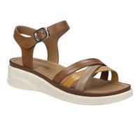 Josef Seibel Sandale Sevran 02 Damen Leder Keilsandale mit Kreuzbandage Cognac-Multi 38