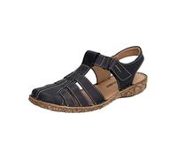Josef Seibel Damen Sandaletten Rosalie 48, Frauen Sandalen,Weite G (Normal),Sommersandalen,Klettverschluss,t-spange,schwarz,36 EU