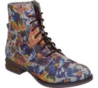 Josef Seibel Schnürboots Sanja 01, mit Blütenprint 37 grau Damen Reißverschlussstiefeletten Stiefeletten 37 grau, geblümt