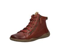 Barfußschuh JOSEF SEIBEL "Wynona 15", Damen, Gr. 38, schwarz-weiß (bordeaux), Leder, Schuhe Barfußschuh, Schnürboots mit zwei Reißverschlüssen, Weite G (=weit) (81069859-38) bordeaux