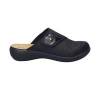 Clog JOSEF SEIBEL "Korsika 48", Damen, Gr. 41, schwarz, Leder, Textil, klassisch, Schuhe, Sabot, Hausschuh, Pantoffel mit Klettverschluss (23475844-41) schwarz