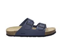 Pantolette JOSEF SEIBEL "Hermine 01", Damen, Gr. 40, blau (dunkelblau), Leder, Schuhe Pantolette, Plateau Sandale, Sommerschuh, Hausschuh mit komfortablem Fußbett (41509350-40) dunkelblau