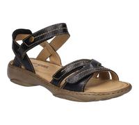 Josef Seibel Damen Riemchensandalen Debra 62, Frauen Sandalen,Weite G (Normal),Sommersandalen,bequem,flach,Sommerschuhe,schwarz,41 EU