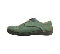 Schnürschuh JOSEF SEIBEL "Fergey 41", Damen, Gr. 38, grün (grün kombiniert), Leder, Schuhe Schnürschuh, Freizeitschuh, Halbschuh, Komfortschuh mit Wechselfußbett, G-Weite (68685425-38) grün kombiniert