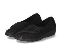 Hausschuh JOSEF SEIBEL "Nice 104", Damen, Gr. 37, schwarz, Textil, geblümt, Basic, Schuhe Hausschuh, Klettschuh, Pantoffel mit praktischem Klettverschluss (96837205-37)