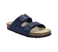 Pantolette JOSEF SEIBEL "Hermine 01", Damen, Gr. 40, blau (dunkelblau), Leder, Schuhe Pantolette, Plateau Sandale, Sommerschuh, Hausschuh mit komfortablem Fußbett (41509350-40) dunkelblau