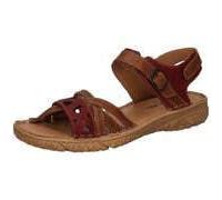 Sandale JOSEF SEIBEL "Ivy 08", Damen, Gr. 39, rot kombiniert, Leder, used, Schuhe Sandale, Klettschuh, Riemchensandale in Komfort-Schuhweite G (=weit) (88211305-39) rot kombiniert