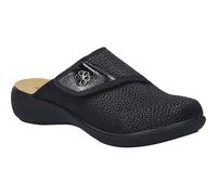 Clog JOSEF SEIBEL "Korsika 48", Damen, Gr. 41, schwarz, Leder, Textil, klassisch, Schuhe, Sabot, Hausschuh, Pantoffel mit Klettverschluss (23475844-41) schwarz