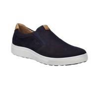 Slip-On Sneaker JOSEF SEIBEL "Maddox 06", Herren, Gr. 42, ocean kombiniert, Kalbsleder, Nubukleder, kontrastfarbene Details, Schuhe, Schlupfschuh, Freizeitschuh Slipper mit Stretcheinsätzen, G-Weite (