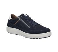 Sneaker JOSEF SEIBEL "Maddox 07", Herren, Gr. 44, dunkelblau, Veloursleder, kontrastfarbene Details, Schuhe Sneaker, Komfortschuh, Schnürschuh, Freizeitschuh mit Reißverschluss, G-Weite (36396566-44)