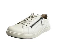 Josef Seibel Damen Low-Top Sneaker Megan 01,Weite G (Normal),Wechselfußbett,schnürschuhe,Business,Freizeit,Weiss-Silber,40 EU